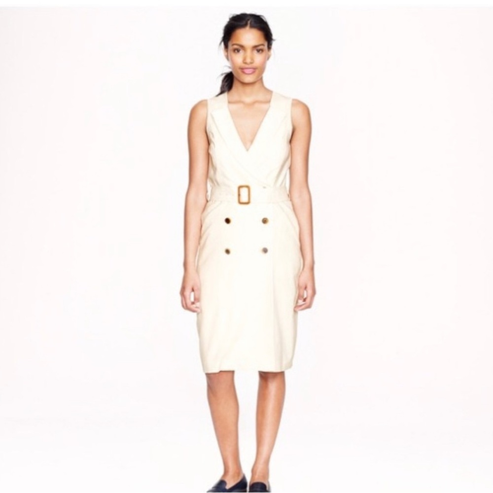 J Crew Collection Super 120’s Belted Trench Dress